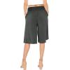 imageWomens Stretch Rayon Cropped Gaucho and Long Gaucho Pants with Pockets  Small5XCharcoal Gray