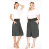 imageWomens Stretch Rayon Cropped Gaucho and Long Gaucho Pants with Pockets  Small5XCharcoal Gray