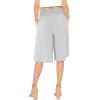 imageWomens Stretch Rayon Cropped Gaucho and Long Gaucho Pants with Pockets  Small5XHeather Gray
