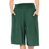 imageWomens Stretch Rayon Cropped Gaucho and Long Gaucho Pants with Pockets  Small5XHunter Green