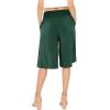 imageWomens Stretch Rayon Cropped Gaucho and Long Gaucho Pants with Pockets  Small5XHunter Green