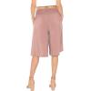 imageWomens Stretch Rayon Cropped Gaucho and Long Gaucho Pants with Pockets  Small5XMauve