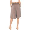 imageWomens Stretch Rayon Cropped Gaucho and Long Gaucho Pants with Pockets  Small5XMocha