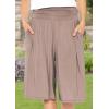 imageWomens Stretch Rayon Cropped Gaucho and Long Gaucho Pants with Pockets  Small5XMocha