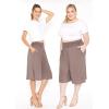 imageWomens Stretch Rayon Cropped Gaucho and Long Gaucho Pants with Pockets  Small5XMocha
