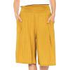 imageWomens Stretch Rayon Cropped Gaucho and Long Gaucho Pants with Pockets  Small5XMustard Yellow