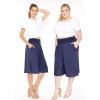 imageWomens Stretch Rayon Cropped Gaucho and Long Gaucho Pants with Pockets  Small5XNavy Blue