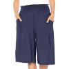 imageWomens Stretch Rayon Cropped Gaucho and Long Gaucho Pants with Pockets  Small5XNavy Blue