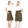 imageWomens Stretch Rayon Cropped Gaucho and Long Gaucho Pants with Pockets  Small5XOlive Green