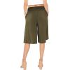 imageWomens Stretch Rayon Cropped Gaucho and Long Gaucho Pants with Pockets  Small5XOlive Green