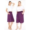 imageWomens Stretch Rayon Cropped Gaucho and Long Gaucho Pants with Pockets  Small5XPurple