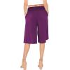 imageWomens Stretch Rayon Cropped Gaucho and Long Gaucho Pants with Pockets  Small5XPurple