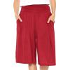 imageWomens Stretch Rayon Cropped Gaucho and Long Gaucho Pants with Pockets  Small5XRed