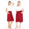 imageWomens Stretch Rayon Cropped Gaucho and Long Gaucho Pants with Pockets  Small5XRed
