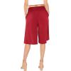 imageWomens Stretch Rayon Cropped Gaucho and Long Gaucho Pants with Pockets  Small5XRed