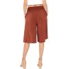 imageWomens Stretch Rayon Cropped Gaucho and Long Gaucho Pants with Pockets  Small5XRust