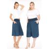 imageWomens Stretch Rayon Cropped Gaucho and Long Gaucho Pants with Pockets  Small5XTeal