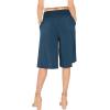 imageWomens Stretch Rayon Cropped Gaucho and Long Gaucho Pants with Pockets  Small5XTeal