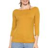 imageSTRETCH IS COMFORT Womens and Plus Oh So Soft  and Long Sleeve Boat Neck TopMustard Yellow