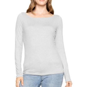 imageSTRETCH IS COMFORT Womens and Plus Oh So Soft  and Long Sleeve Boat Neck TopHeather Gray