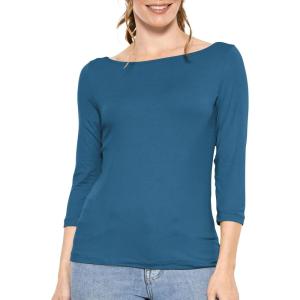 imageSTRETCH IS COMFORT Womens and Plus Oh So Soft  and Long Sleeve Boat Neck TopTeal