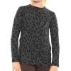 imageSTRETCH IS COMFORT Girls Oh So Soft Mystique and Prints Long Sleeve Crew Neck TopBlack Cheetah