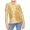 imageSTRETCH IS COMFORT Girls Oh So Soft Mystique and Prints Long Sleeve Crew Neck TopMystique Gold