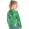 imageSTRETCH IS COMFORT Girls Oh So Soft Mystique and Prints Long Sleeve Crew Neck TopMystique Kelly Green