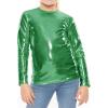 imageSTRETCH IS COMFORT Girls Oh So Soft Mystique and Prints Long Sleeve Crew Neck TopMystique Kelly Green