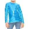 imageSTRETCH IS COMFORT Girls Oh So Soft Mystique and Prints Long Sleeve Crew Neck TopMystique Ocean Blue