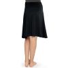 imageSTRETCH IS COMFORT Premium Stretch Youth Girls Knee Length Flowy Ruched Waistband SkirtBlack