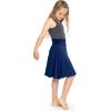 imageSTRETCH IS COMFORT Premium Stretch Youth Girls Knee Length Flowy Ruched Waistband SkirtNavy Blue