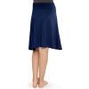 imageSTRETCH IS COMFORT Premium Stretch Youth Girls Knee Length Flowy Ruched Waistband SkirtNavy Blue