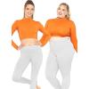 imageWomens Long Sleeve Mock Neck Sports Crop Top  XSmall  3X  Made in The USA
