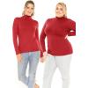 imageWomens Mock Turtle Neck Top Red 4X