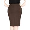imageWomens Plus Size Soft Stretch MIDI Skirt  Comfortable for Women  XLarge  6XBrown