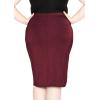 imageWomens Plus Size Soft Stretch MIDI Skirt  Comfortable for Women  XLarge  6XBurgundy