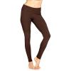 imageSTRETCH IS COMFORT Womens and Plus Teamwear Foldover Knee Length and Full Length Cotton Yoga LeggingsBrown