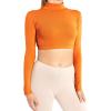 imageWomens Long Sleeve Mock Neck Sports Crop Top  XSmall  3X  Made in The USA
