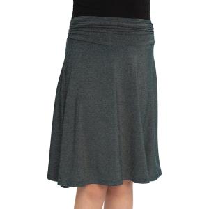 imageSTRETCH IS COMFORT Premium Stretch Youth Girls Knee Length Flowy Ruched Waistband SkirtCharcoal Gray