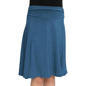 imageSTRETCH IS COMFORT Premium Stretch Youth Girls Knee Length Flowy Ruched Waistband SkirtTeal