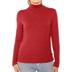imageWomens Mock Turtle Neck Top Red 4X