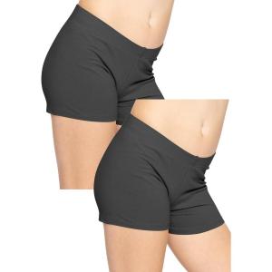 imageYouth Girls Stretch Cotton Booty ShortsBlack 2 Pack
