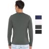 imageSTRETCH IS COMFORT Mens Oh So Soft Luxe Long Sleeve V Neck ShirtCharcoal Gray