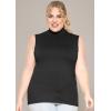 imageSTRETCH IS COMFORT Womens Plus Oh So Soft Sleeveless Mock Neck Top  Perfectly Stylish Cozy Essential for Everyday XS5XLBlack