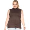 imageSTRETCH IS COMFORT Womens Plus Oh So Soft Sleeveless Mock Neck Top  Perfectly Stylish Cozy Essential for Everyday XS5XLBrown
