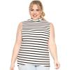 imageSTRETCH IS COMFORT Womens Plus Oh So Soft Sleeveless Mock Neck Top  Perfectly Stylish Cozy Essential for Everyday XS5XLNautical Black Stripes