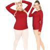 imageSTRETCH IS COMFORT Womens and Plus Oh So Soft Long Sleeve Crew Neck Top  Small  3XRed