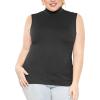 imageSTRETCH IS COMFORT Womens Plus Oh So Soft Sleeveless Mock Neck Top  Perfectly Stylish Cozy Essential for Everyday XS5XLBlack