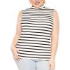 imageSTRETCH IS COMFORT Womens Plus Oh So Soft Sleeveless Mock Neck Top  Perfectly Stylish Cozy Essential for Everyday XS5XLNautical Black Stripes